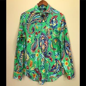 VTG Polo Ralph Lauren Floral Paisley Shirt Sz M